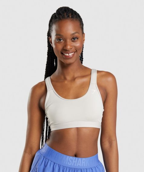 Women's Gymshark Scoop Neck Sports Bra White | NZ 7BROVP